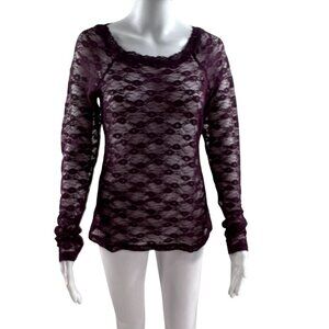 Mudd Lace Henley L Top SA Deep Red ASO Katherine Pierce The Vampire Diaries Y2K
